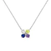 Personalized Greenwich 4 Birthstone & Diamond Necklace in 14k Gold sold by Haverhill