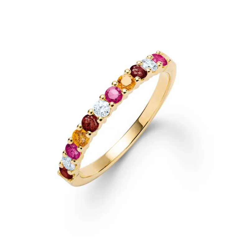 Personalized Rosecliff Birthstone Stackable Ring in 14k Gold sold by Haverhill