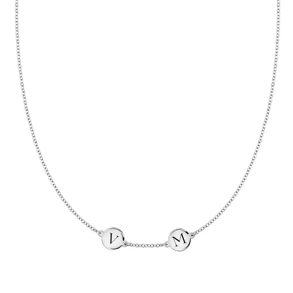 Personalized 2 Letter Necklace in 14k Gold (Single Spacing) sold by Haverhill