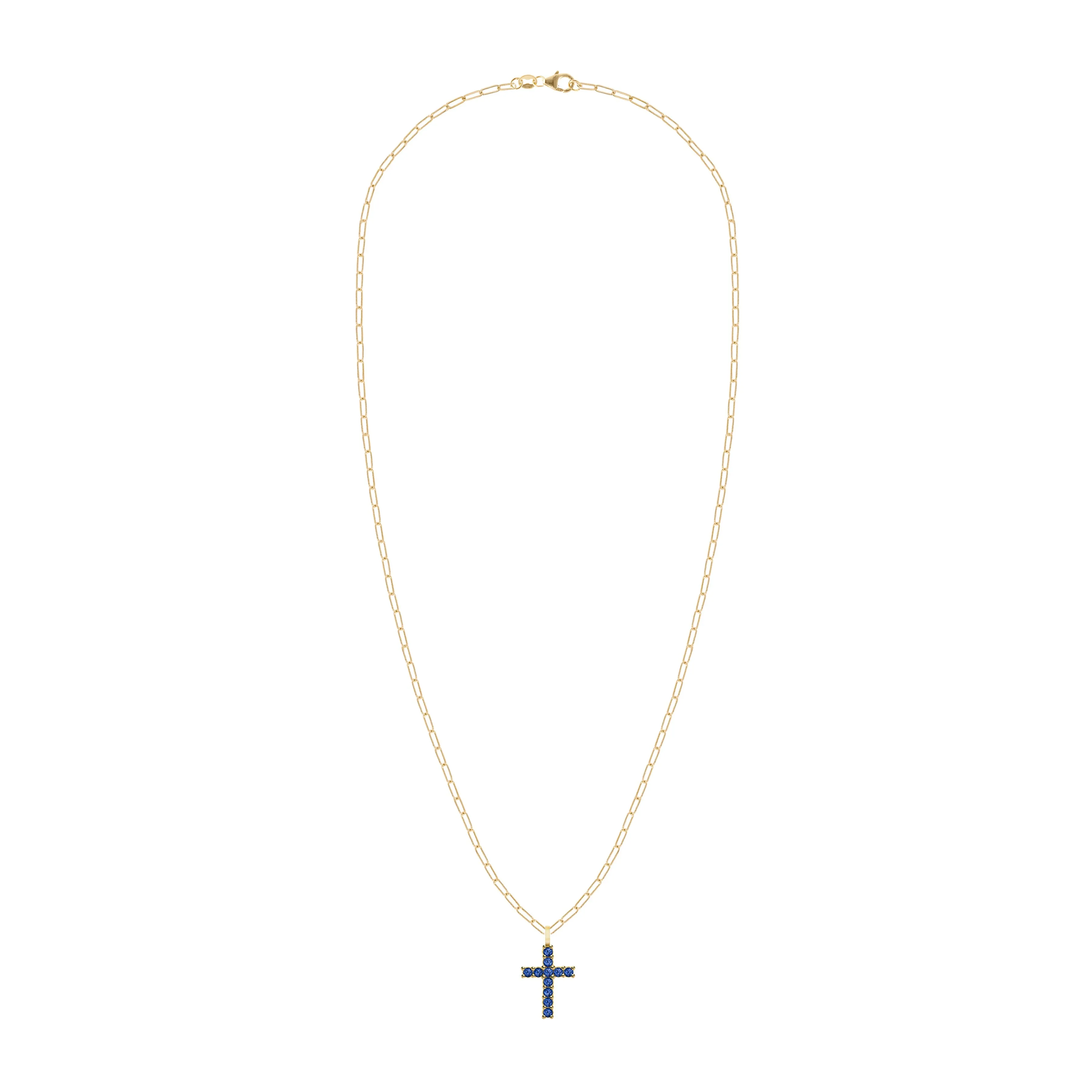 Rosecliff Cross Sapphire Pendant in 14k Gold (September) sold by Haverhill product image thumbnail 4