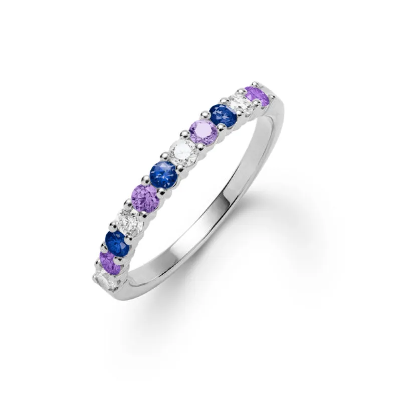 Personalized Rosecliff Birthstone Stackable Ring in 14k Gold sold by Haverhill
