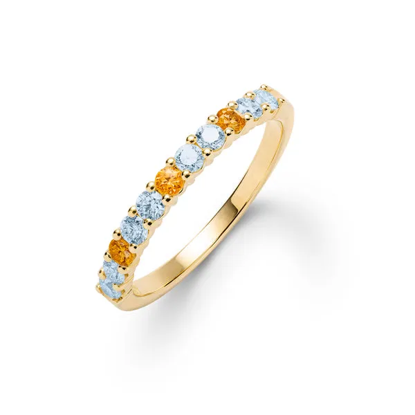 Personalized Rosecliff Birthstone Stackable Ring in 14k Gold sold by Haverhill