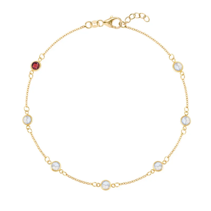 Personalized Classic 7 Birthstone Bracelet in 14k Gold sold by Haverhill