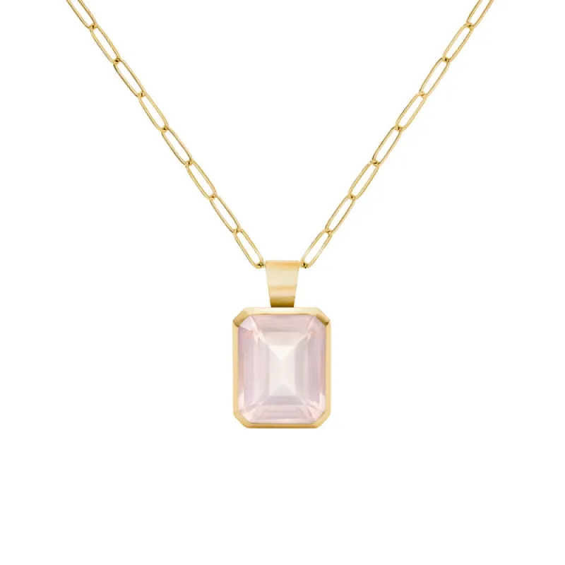 Warren Rose Quartz Pendant in 14k Gold (October) sold by Haverhill