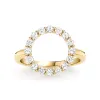 Personalized Rosecliff Circle Birthstone Ring in 14k Gold sold by Haverhill