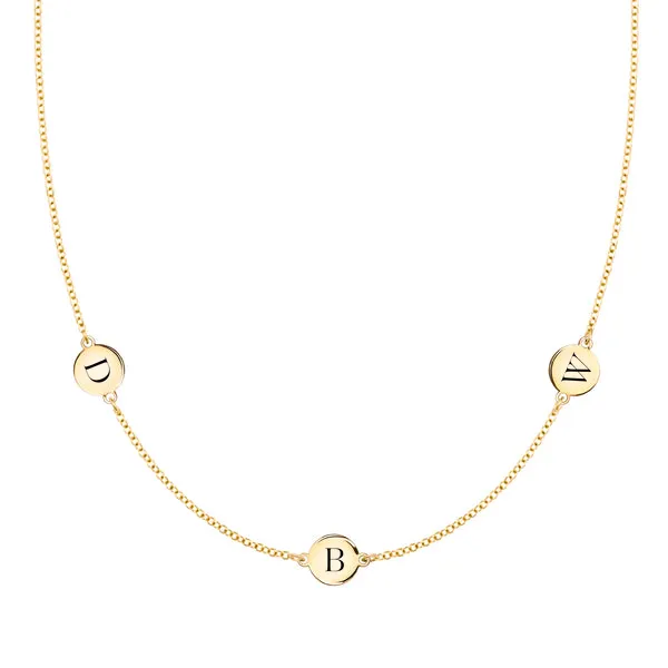 Personalized 3 Letter Necklace in 14k Gold (Double Spacing) sold by Haverhill