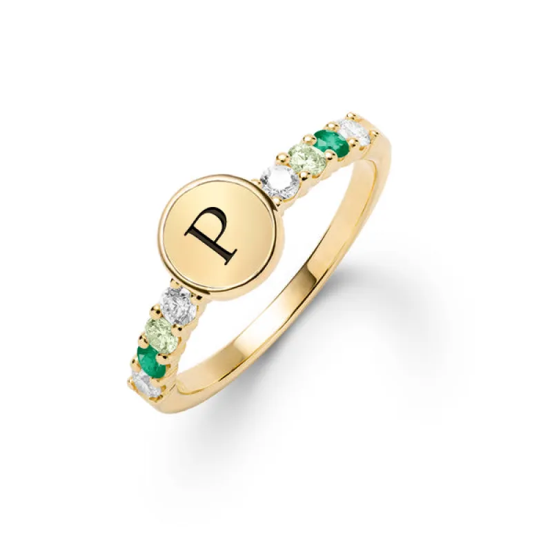 Personalized Rosecliff Letter Ring in 14k Gold sold by Haverhill