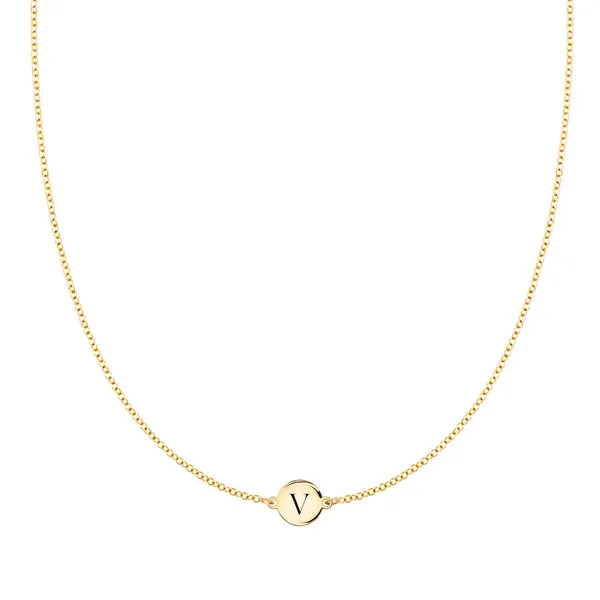 Personalized 1 Letter Necklace in 14k Gold sold by Haverhill