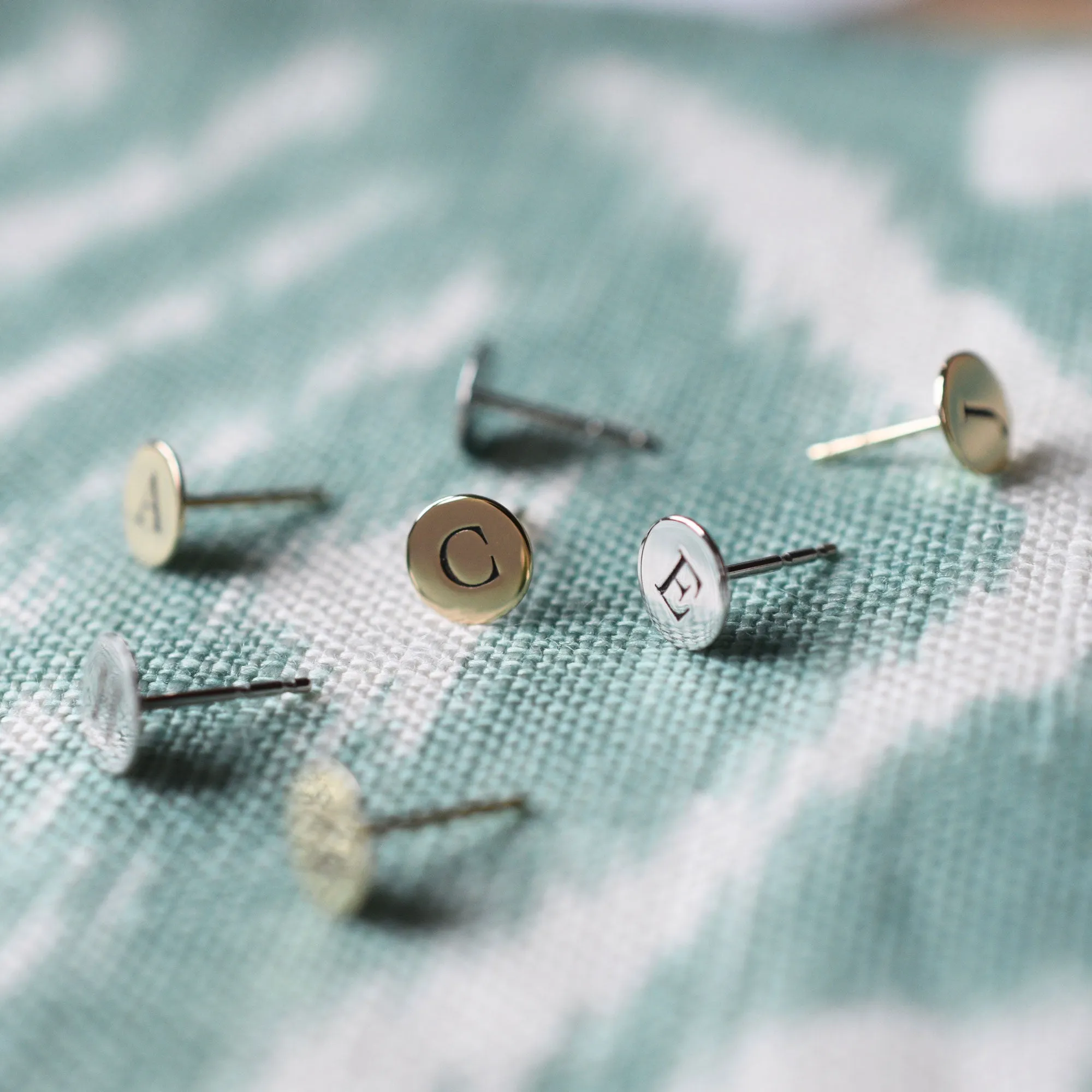 Letter Stud Earrings in 14k Gold sold by Haverhill product image thumbnail 3