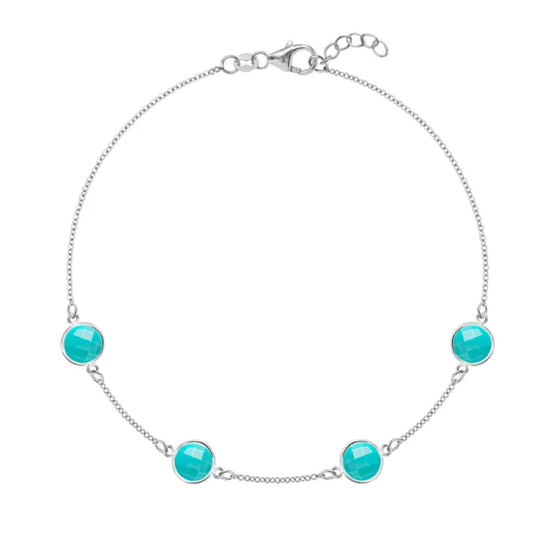 Personalized Grand 4 Birthstone Bracelet in 14k Gold sold by Haverhill