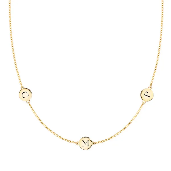 Personalized 3 Letter Necklace in 14k Gold (Double Spacing) sold by Haverhill