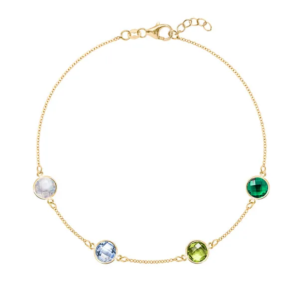 Personalized Grand 4 Birthstone Bracelet in 14k Gold sold by Haverhill