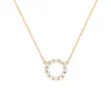 Personalized Rosecliff Small Circle Birthstone Necklace in 14k Gold sold by Haverhill