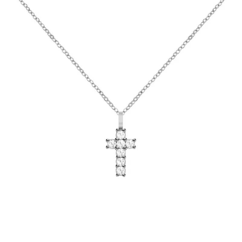 Personalized Rosecliff Small Cross Pendant in 14k Gold sold by Haverhill