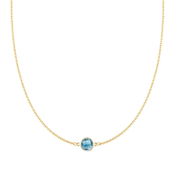 Personalized Grand 1 Birthstone Necklace in 14k Gold sold by Haverhill