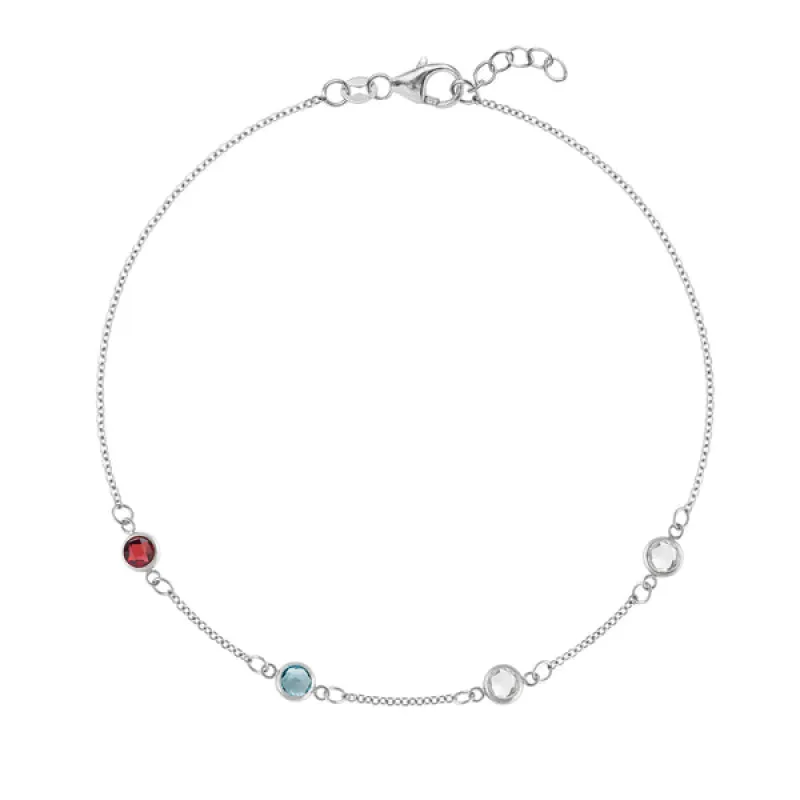 Personalized Classic 4 Birthstone Bracelet in 14k Gold sold by Haverhill