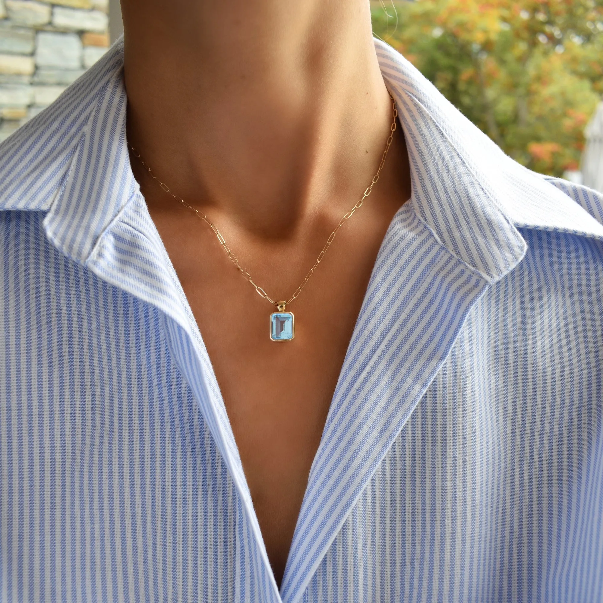 Warren Nantucket Blue Topaz Pendant in 14k Gold (December) sold by Haverhill product image thumbnail 2