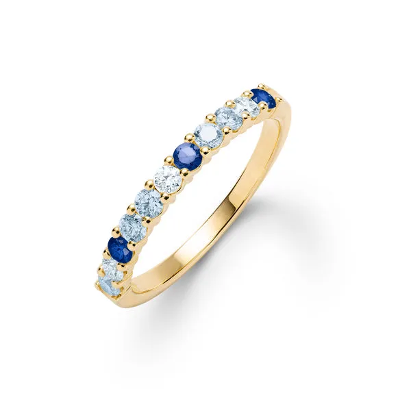 Personalized Rosecliff Birthstone Stackable Ring in 14k Gold sold by Haverhill
