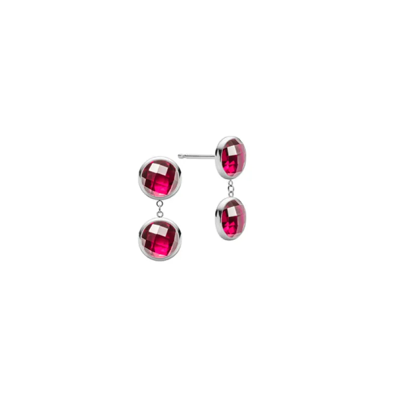 Personalized Grand 2 Birthstone Earrings in 14k Gold sold by Haverhill