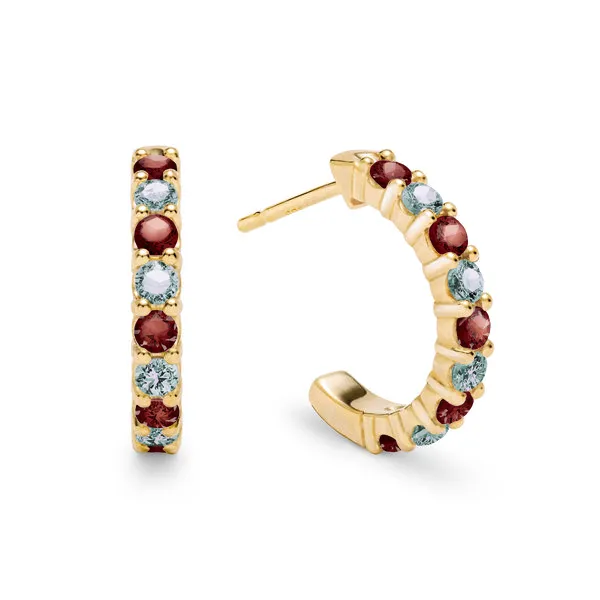 Personalized Rosecliff Birthstone Earrings in 14k Gold sold by Haverhill