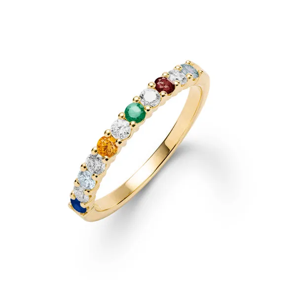 Personalized Rosecliff Birthstone Stackable Ring in 14k Gold sold by Haverhill