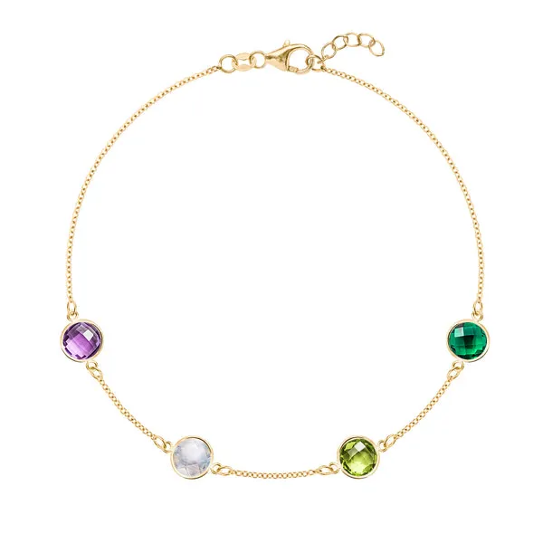 Personalized Grand 4 Birthstone Bracelet in 14k Gold sold by Haverhill