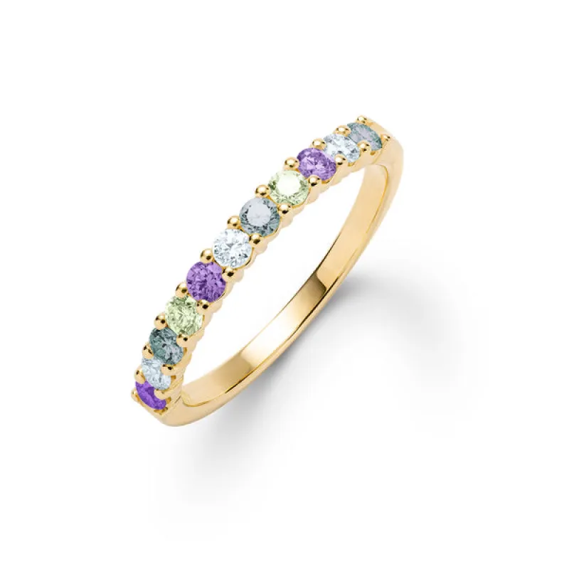 Personalized Rosecliff Birthstone Stackable Ring in 14k Gold sold by Haverhill