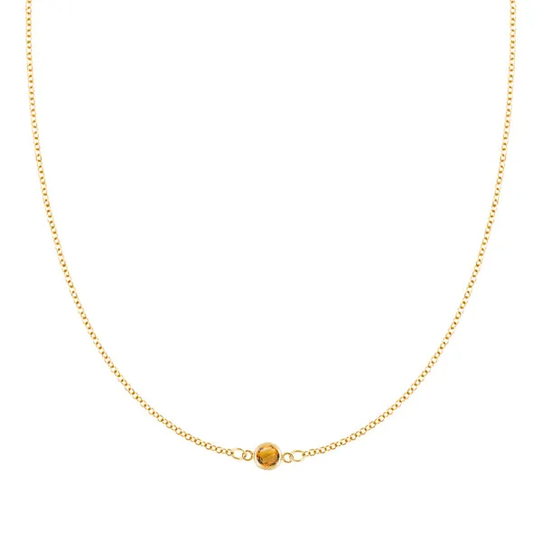 Personalized Classic 1 Birthstone Necklace in 14k Gold sold by Haverhill