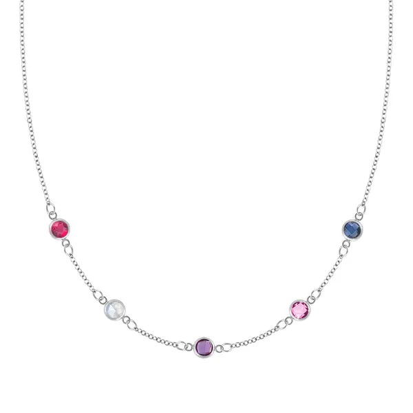 Personalized Classic 5 Birthstone Necklace in 14k Gold sold by Haverhill