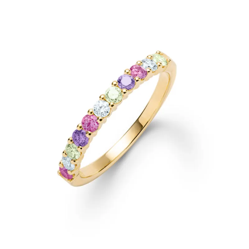 Personalized Rosecliff Birthstone Stackable Ring in 14k Gold sold by Haverhill
