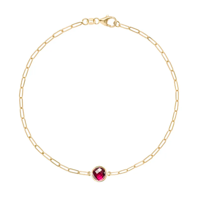 Personalized Grand 1 Birthstone Adelaide Mini Bracelet in 14k Gold sold by Haverhill