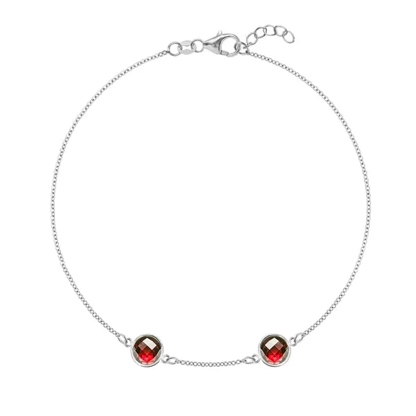 Personalized Grand 2 Birthstone Bracelet in 14k Gold sold by Haverhill