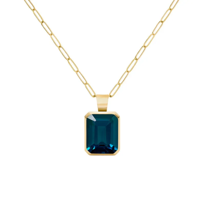 Warren Atlantic Blue Topaz Pendant in 14k Gold (December) sold by Haverhill