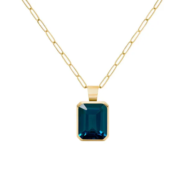 Warren Atlantic Blue Topaz Pendant in 14k Gold (December) sold by Haverhill