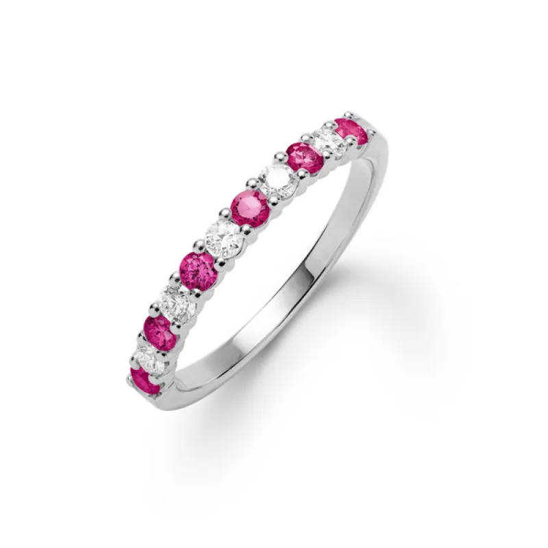 Personalized Rosecliff Birthstone Stackable Ring in 14k Gold sold by Haverhill