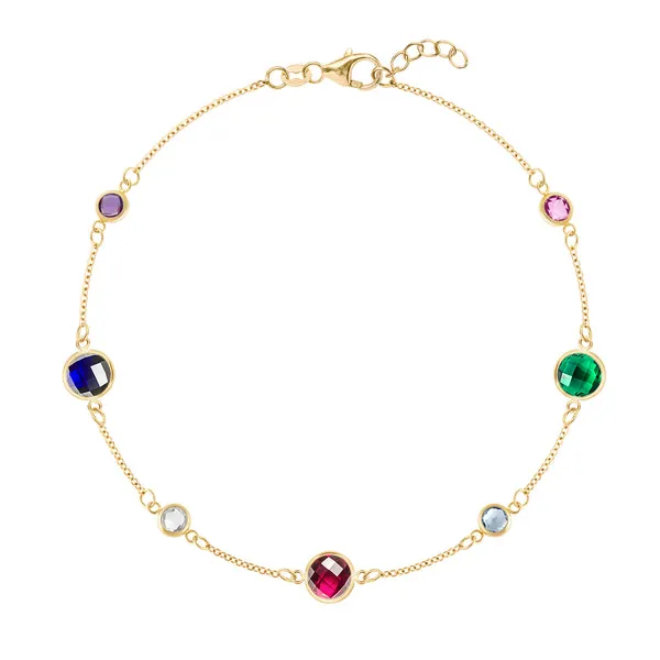 Personalized Bayberry Grand & Classic 7 Stone Bracelet in 14k Gold sold by Haverhill