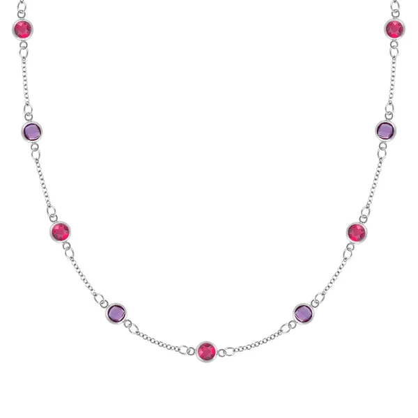 Personalized Classic 9 Birthstone Necklace in 14k Gold sold by Haverhill