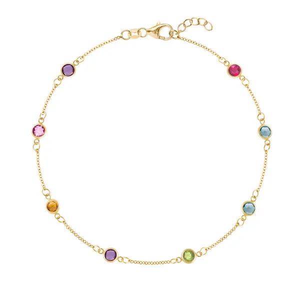 Personalized Classic 8 Birthstone Bracelet in 14k Gold sold by Haverhill
