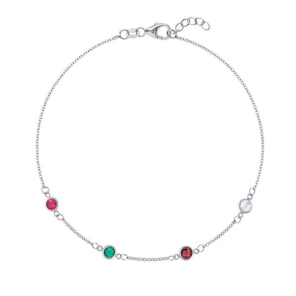 Personalized Classic 4 Birthstone Bracelet in 14k Gold sold by Haverhill