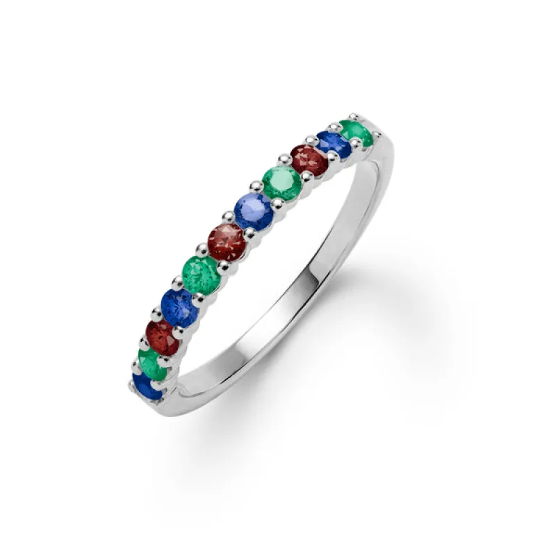 Personalized Rosecliff Birthstone Stackable Ring in 14k Gold sold by Haverhill