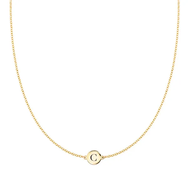 Personalized 1 Letter Necklace in 14k Gold sold by Haverhill