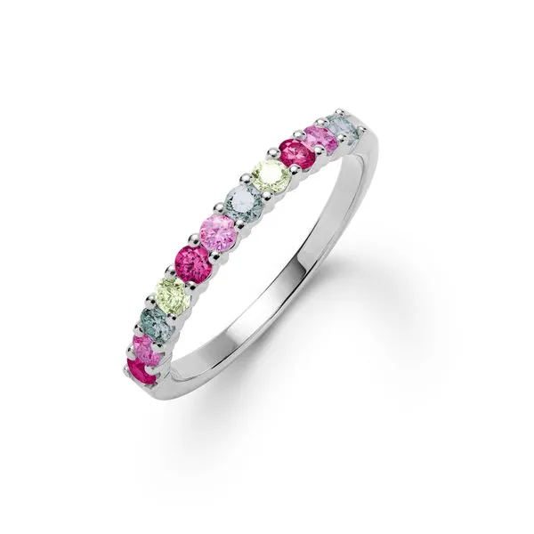 Personalized Rosecliff Birthstone Stackable Ring in 14k Gold sold by Haverhill