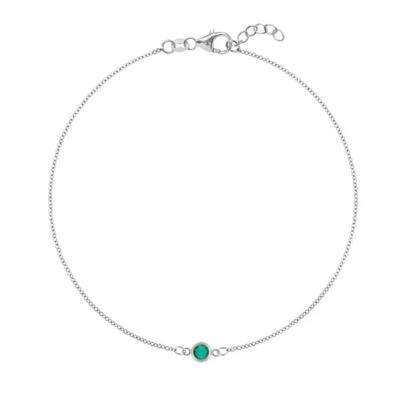 Personalized Classic 1 Birthstone Bracelet in 14k Gold sold by Haverhill