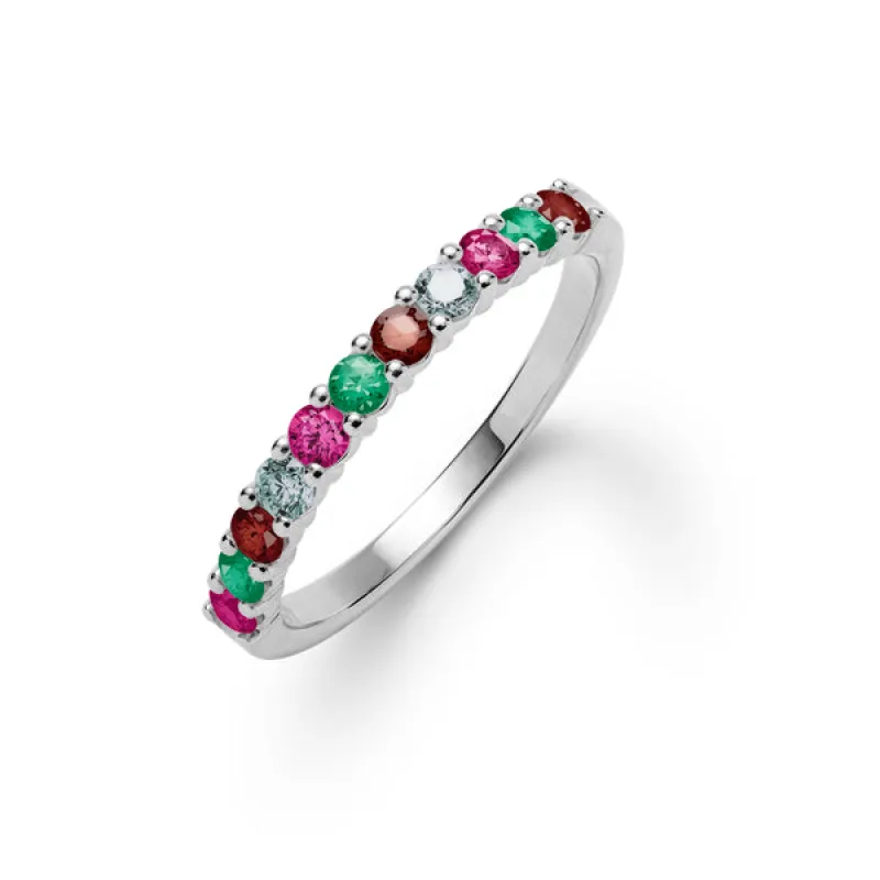 Personalized Rosecliff Birthstone Stackable Ring in 14k Gold sold by Haverhill