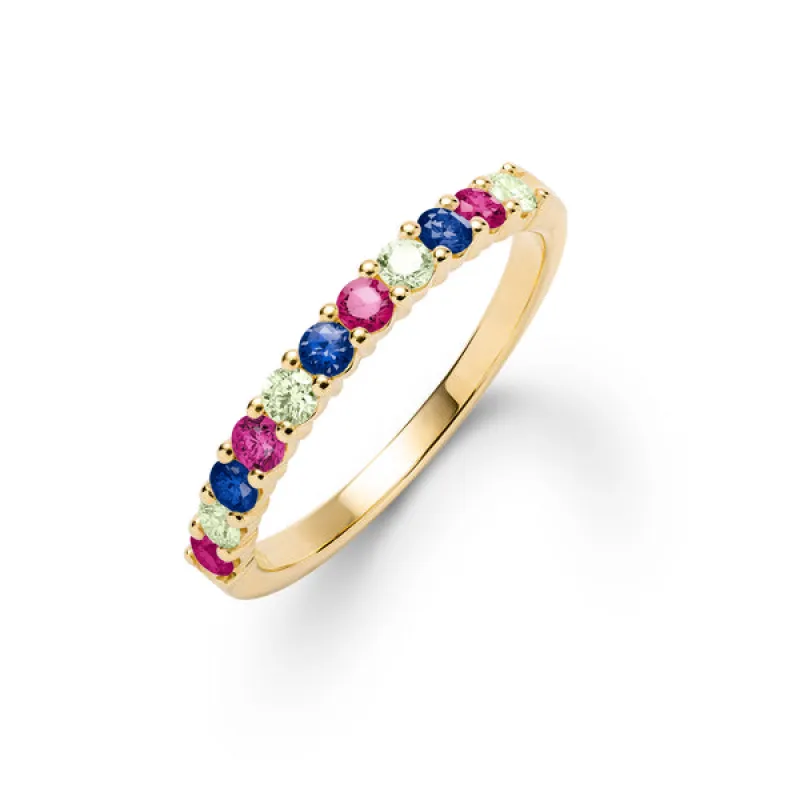 Personalized Rosecliff Birthstone Stackable Ring in 14k Gold sold by Haverhill