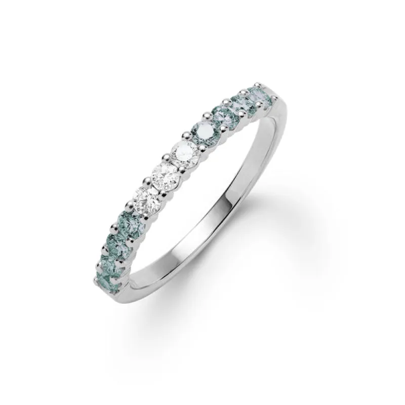 Personalized Rosecliff Birthstone Stackable Ring in 14k Gold sold by Haverhill