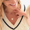 Engravable Flat Heart Pendant with Classic Chain in 14k Gold sold by Haverhill