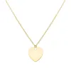 Engravable Flat Heart Pendant with Classic Chain in 14k Gold sold by Haverhill