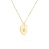 Engravable Flat Heart Pendant with Classic Chain in 14k Gold sold by Haverhill