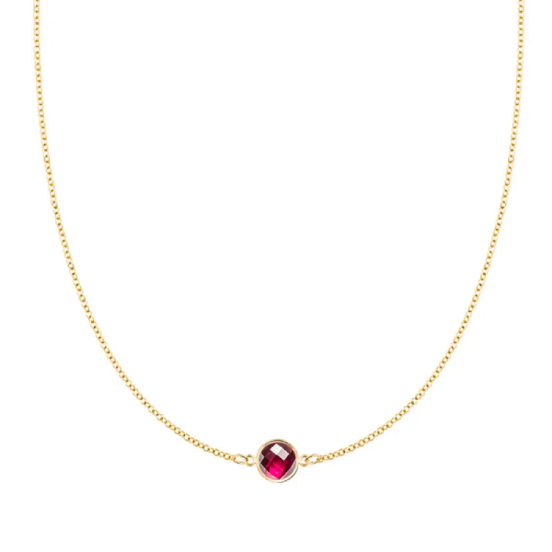 Personalized Grand 1 Birthstone Necklace in 14k Gold sold by Haverhill